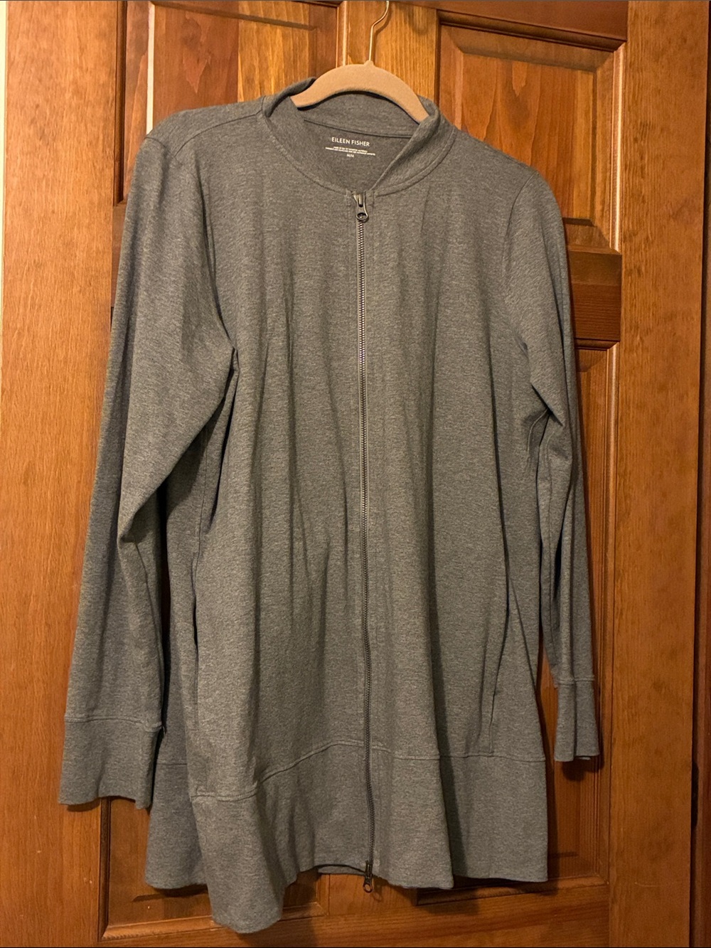 Eileen Fisher Women’s Heather Gray Zip-Up Flight Jacket NWT